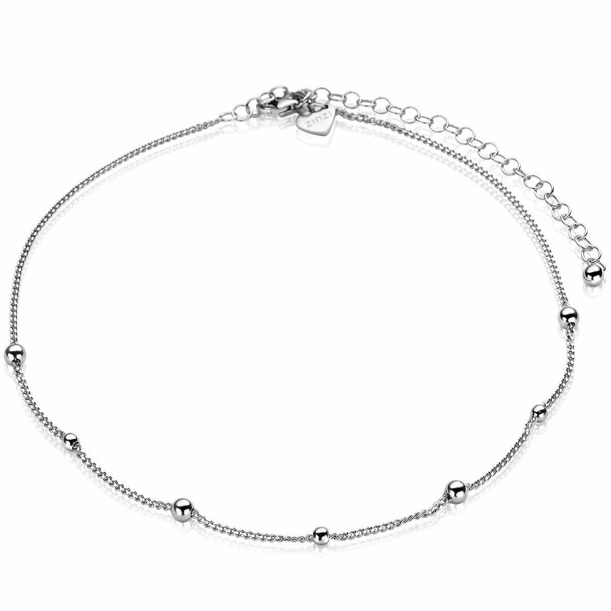 Kette aus Silber mit kleinen, runden Perlen und feinem Gliederdesign