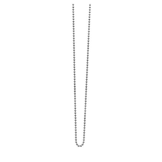 Silberne Kette mit runden, gleichmäßigen Perlen und minimalistischer Gestaltung