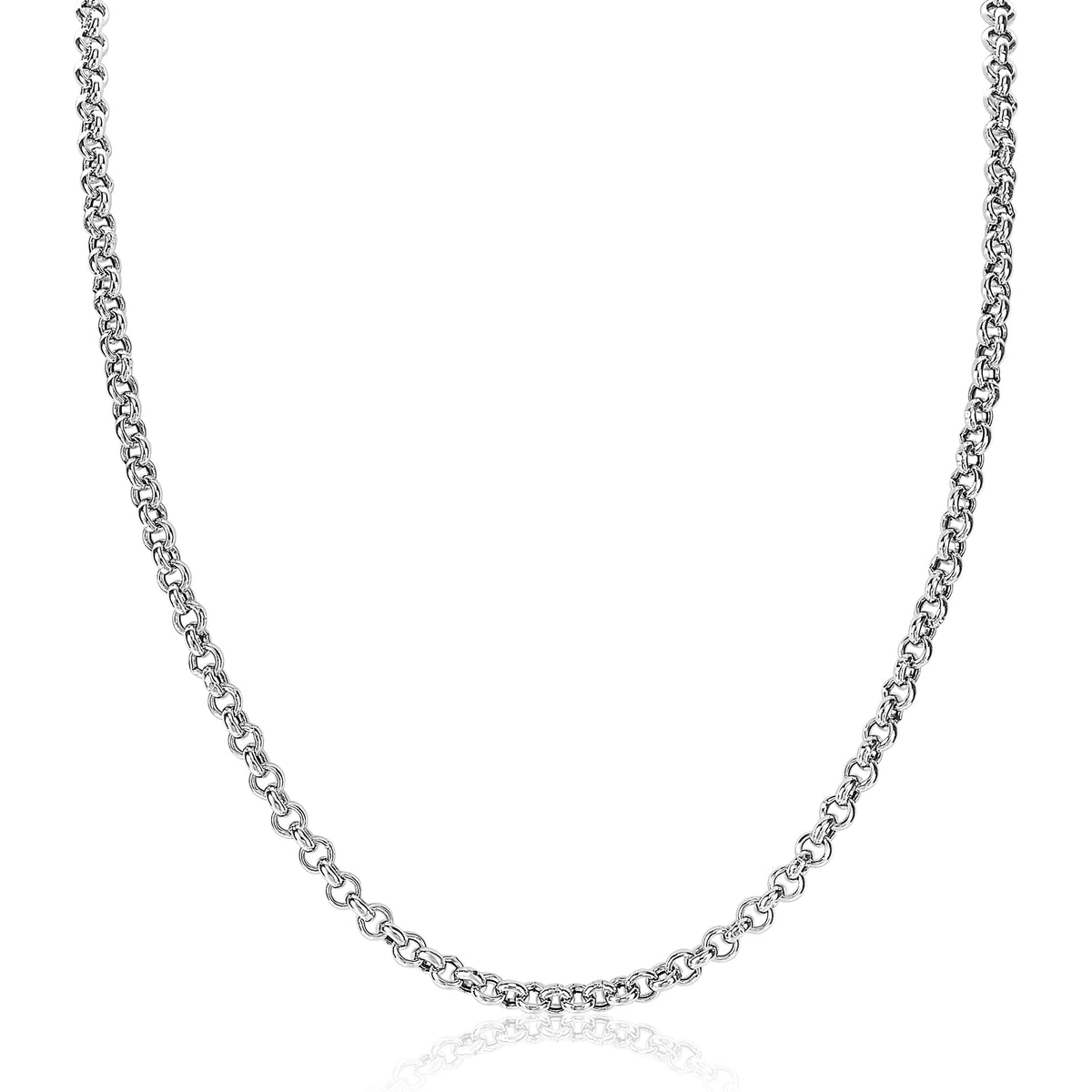 Halskette aus Silber mit einer feinen, glatten Gliederkette