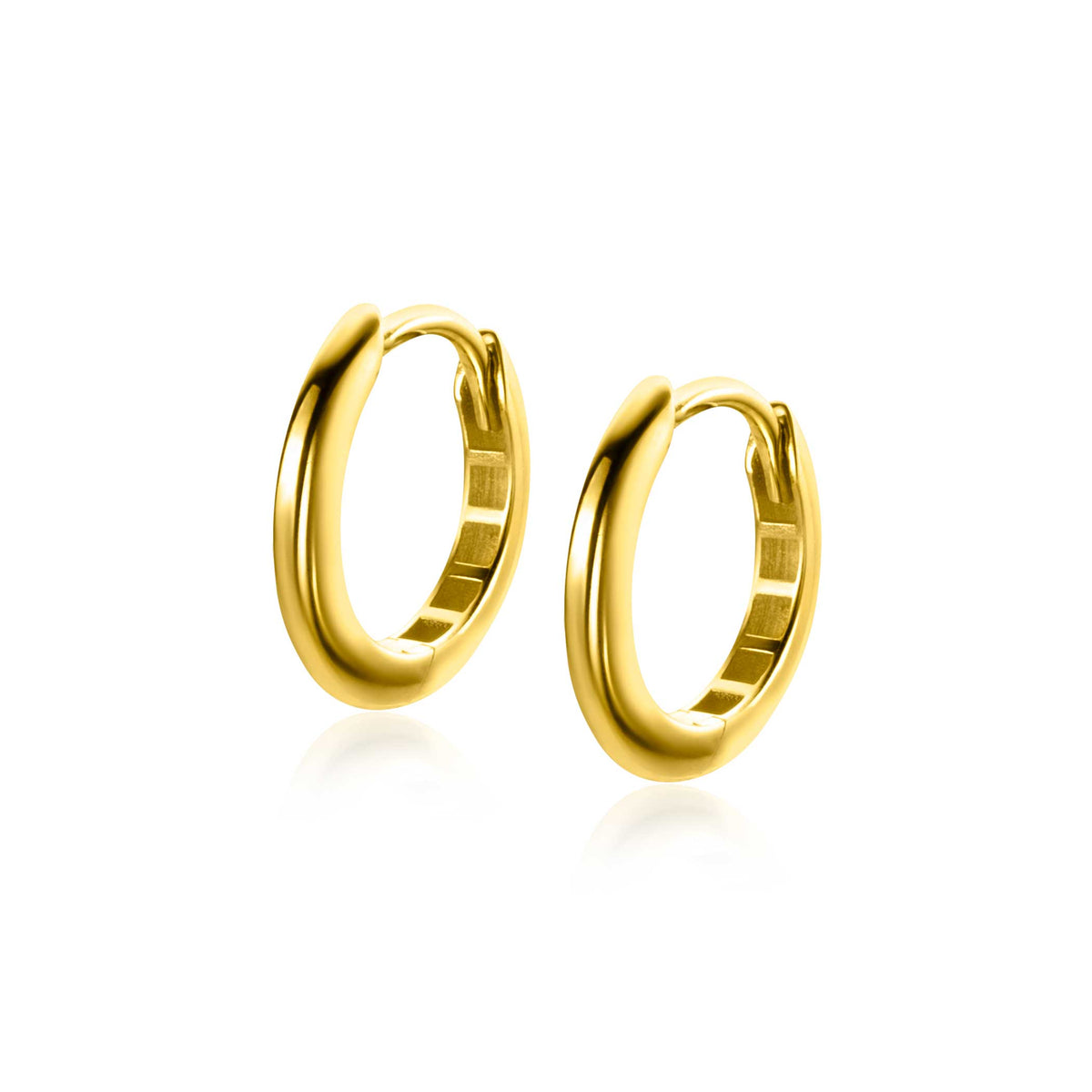 Ohrringe aus Gold mit geschwungener Form und glänzender Oberfläche