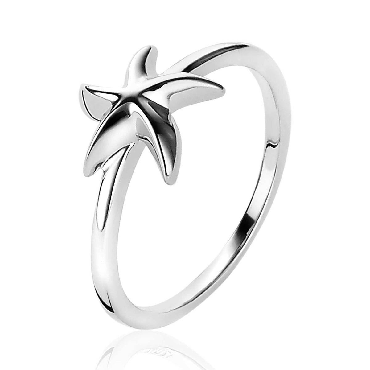 Ring aus Silber mit palmblattförmigem Design