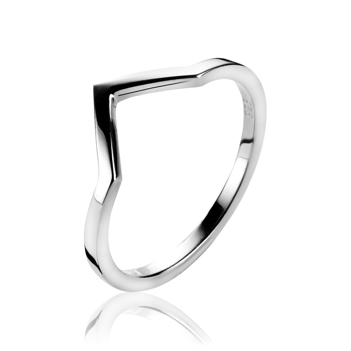 Ring aus Silber mit geschwungener Form und glänzender Oberfläche