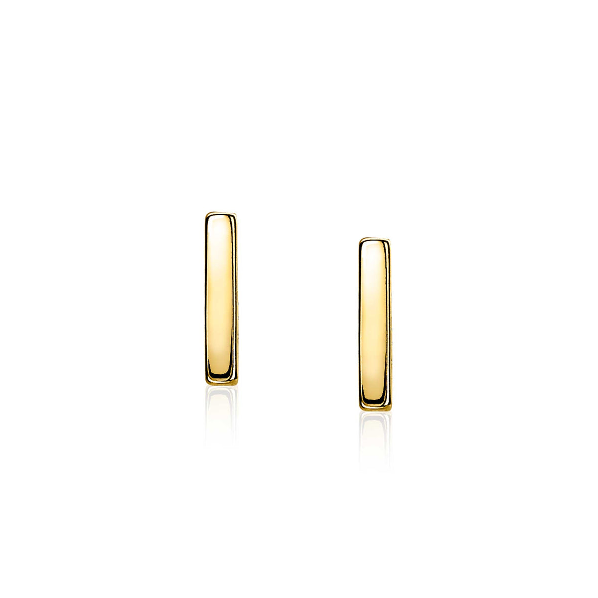 Goldplattierte Ohrringe mit rechteckiger Form und glänzender Oberfläche