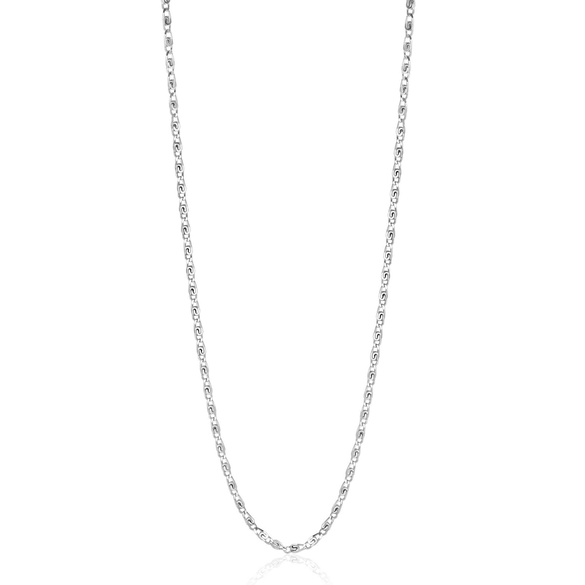 Halskette aus Silber mit feinem, glatten Design und gleichmäßiger Gliederung