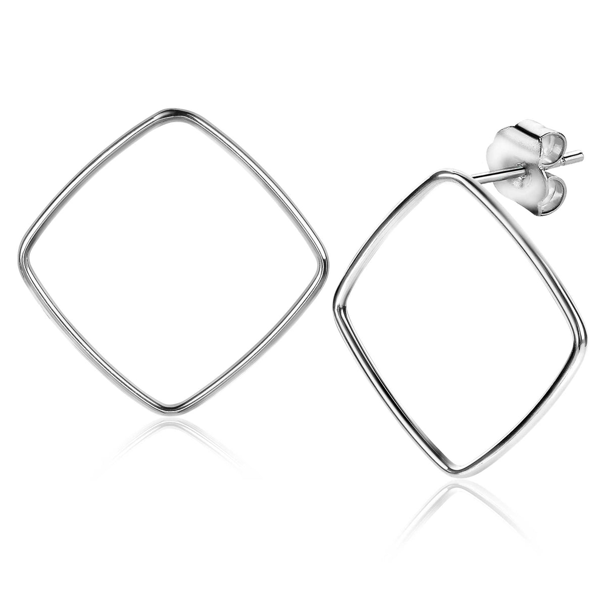 Ohrringe aus Silber in rautenförmigem Design mit offener Struktur