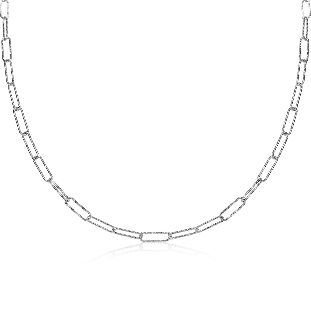 Kette aus Silber mit ovalen Gliedern in alternierender Form