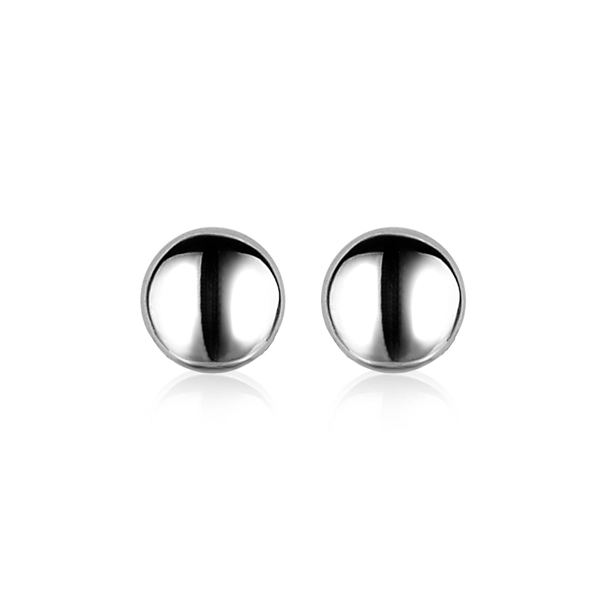 Ohrstecker aus Silber mit glänzender, runder Oberfläche
