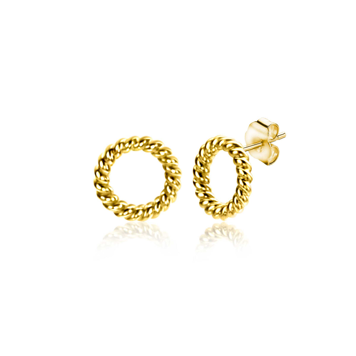 Ohrringe aus Gold mit gedrehtem Design in Form von kleinen Ringen