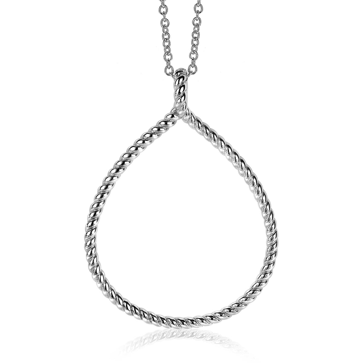 Hänger aus Silber in Tropfenform mit geflochtenem Design und feiner Kette