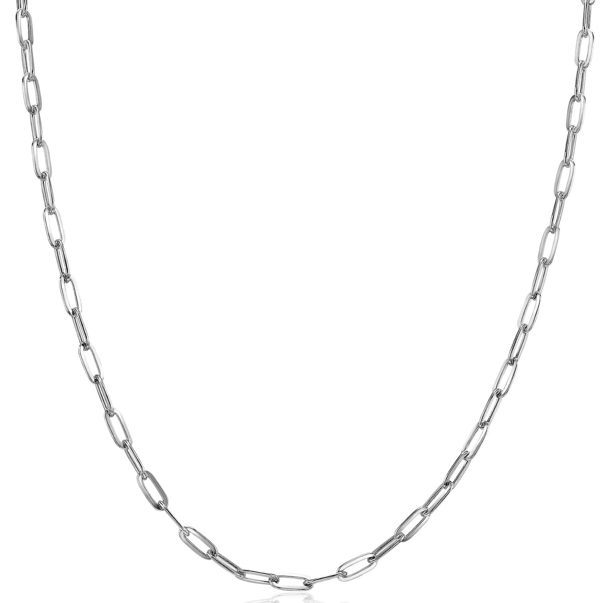 Halskette aus Silber mit ovalen Gliedern in länglicher Form