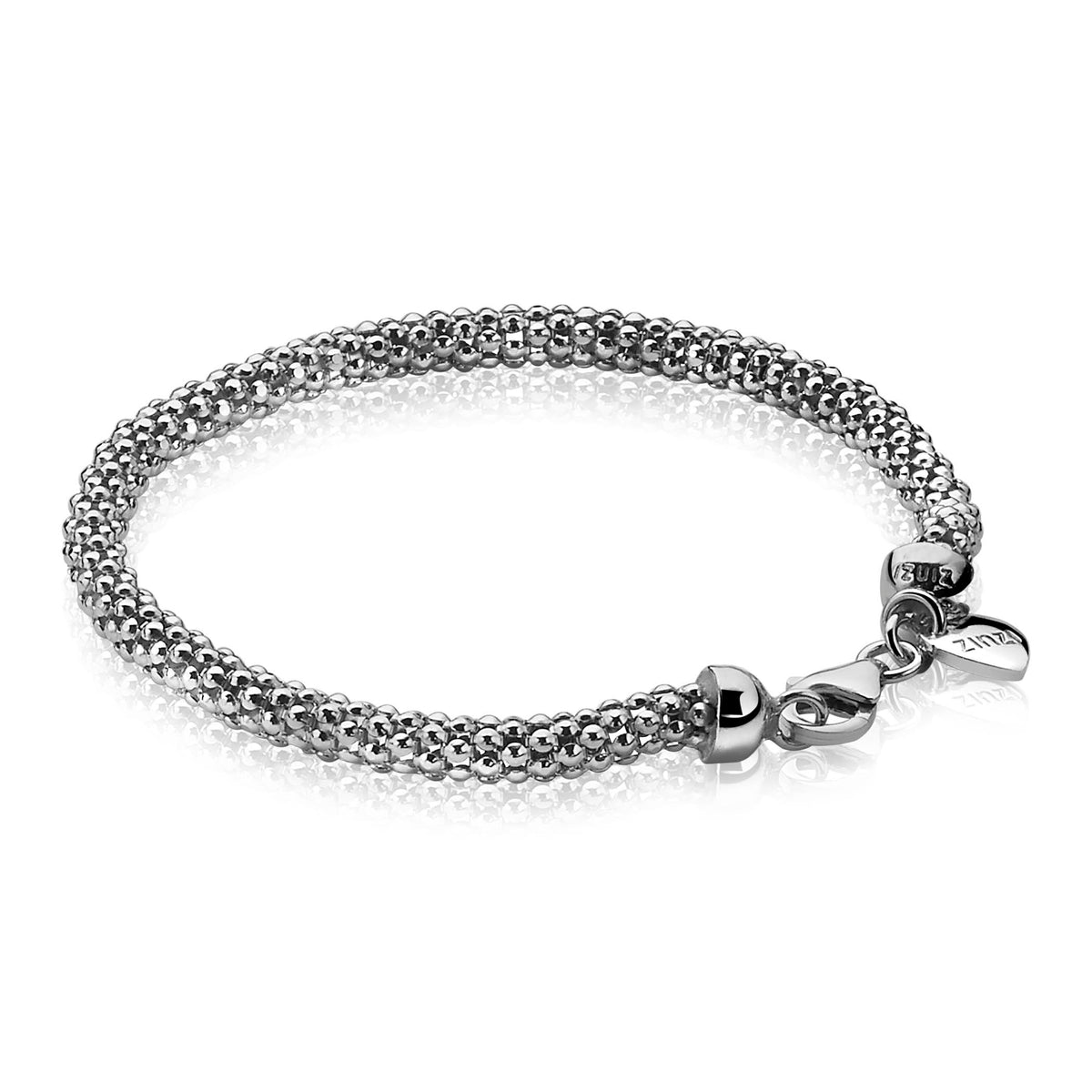 Armband aus Silber mit feinem, geflochtenem Design und einem Karabinerverschluss