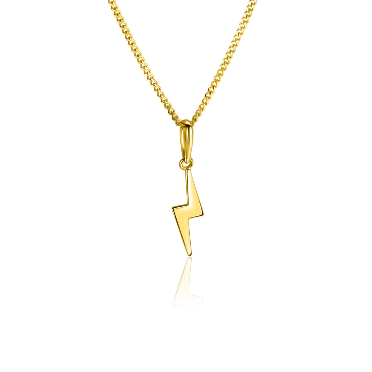 Halskette mit goldenem Blitz-Anhänger und feiner Gliederkette