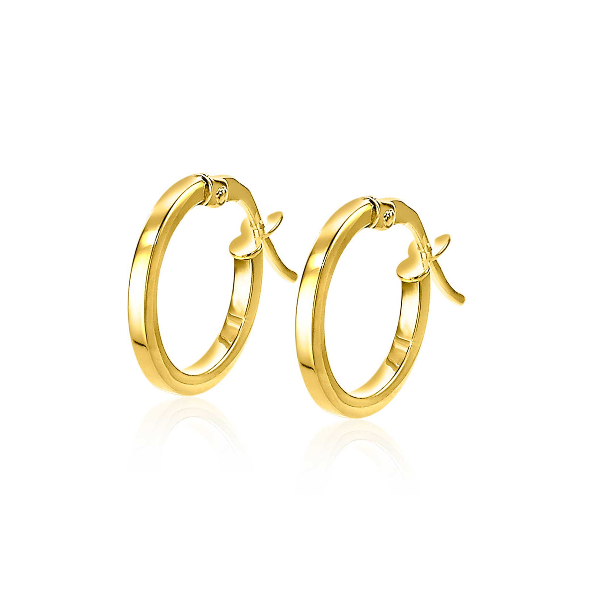 Ohrringe aus Gold mit glänzender Oberfläche und klassischem, rundem Design