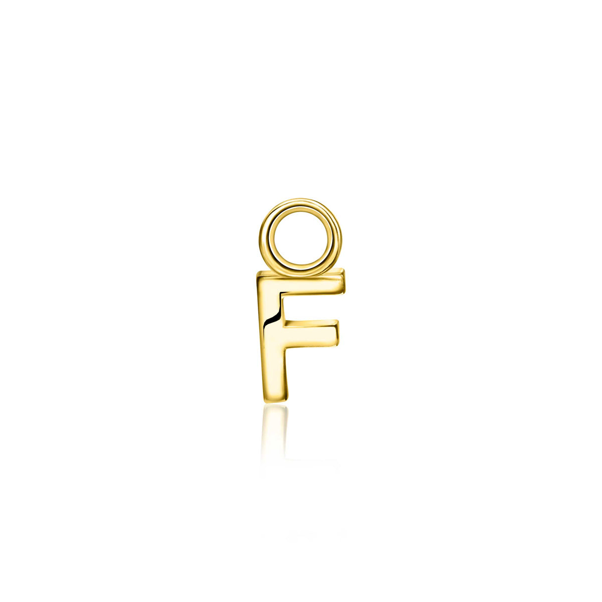 Goldplattierte Ohrringe in Form der Buchstaben F und O