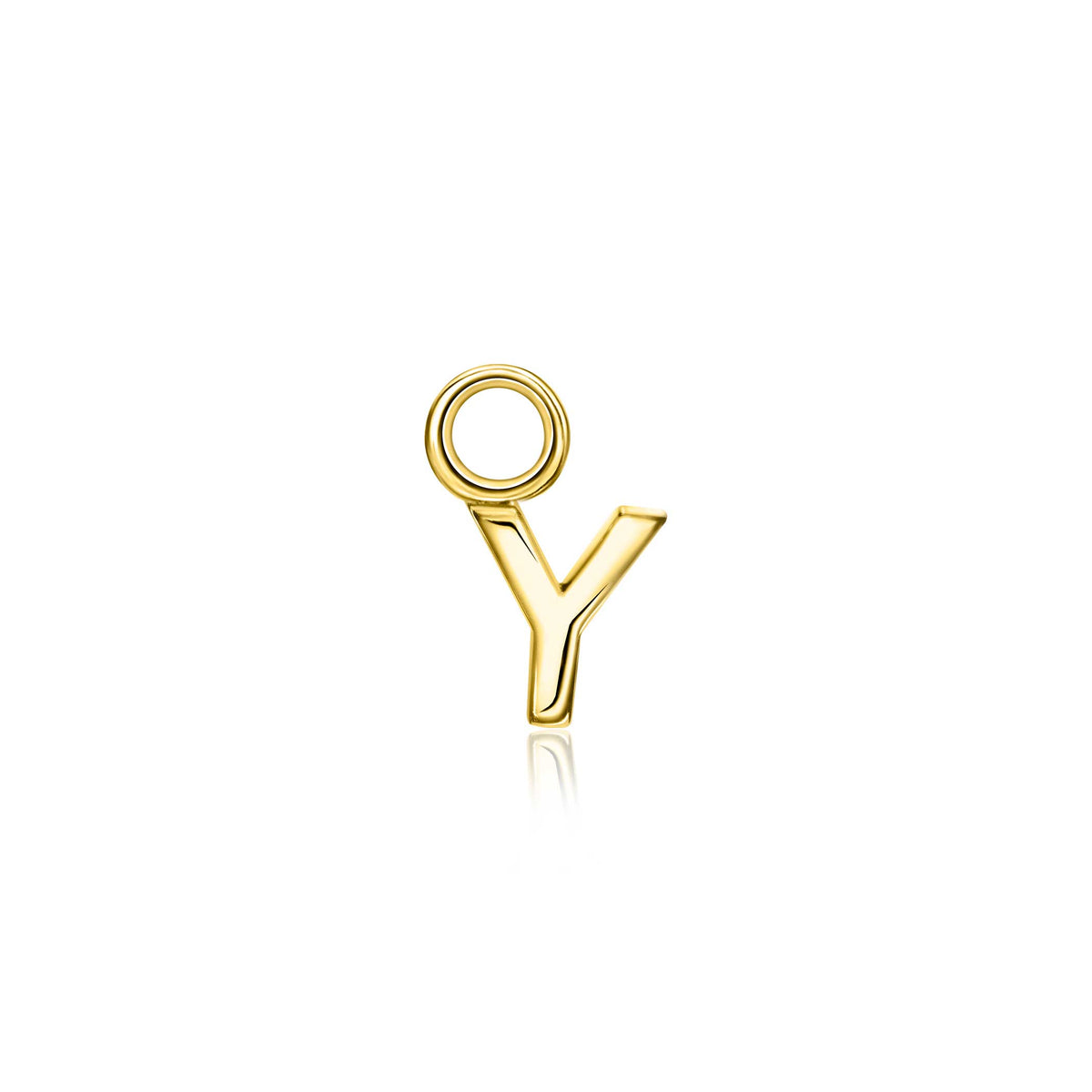Goldplattierte Ohrringe in Form des Buchstabens Y mit glänzender Oberfläche