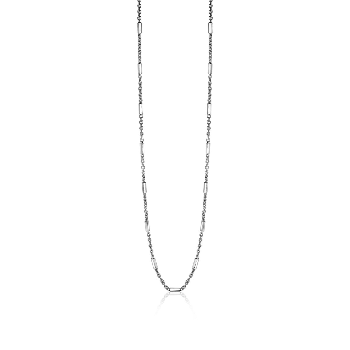 Kette aus Silber mit abwechselnden ovalen und rechteckigen Gliedern