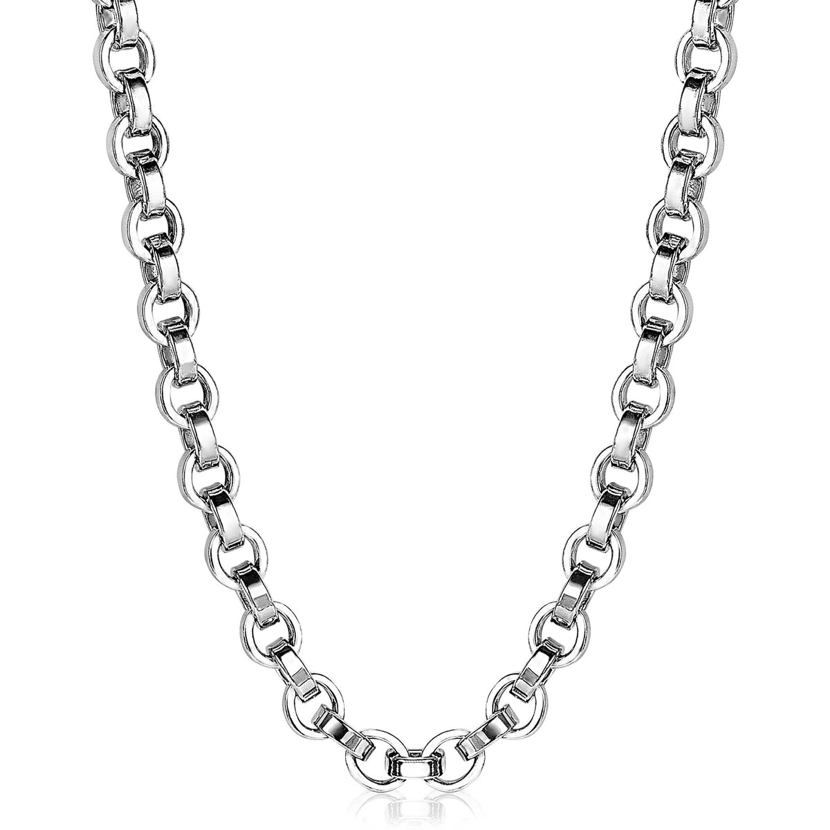 Kette aus Silber mit runden Gliedern in glänzender Oberfläche