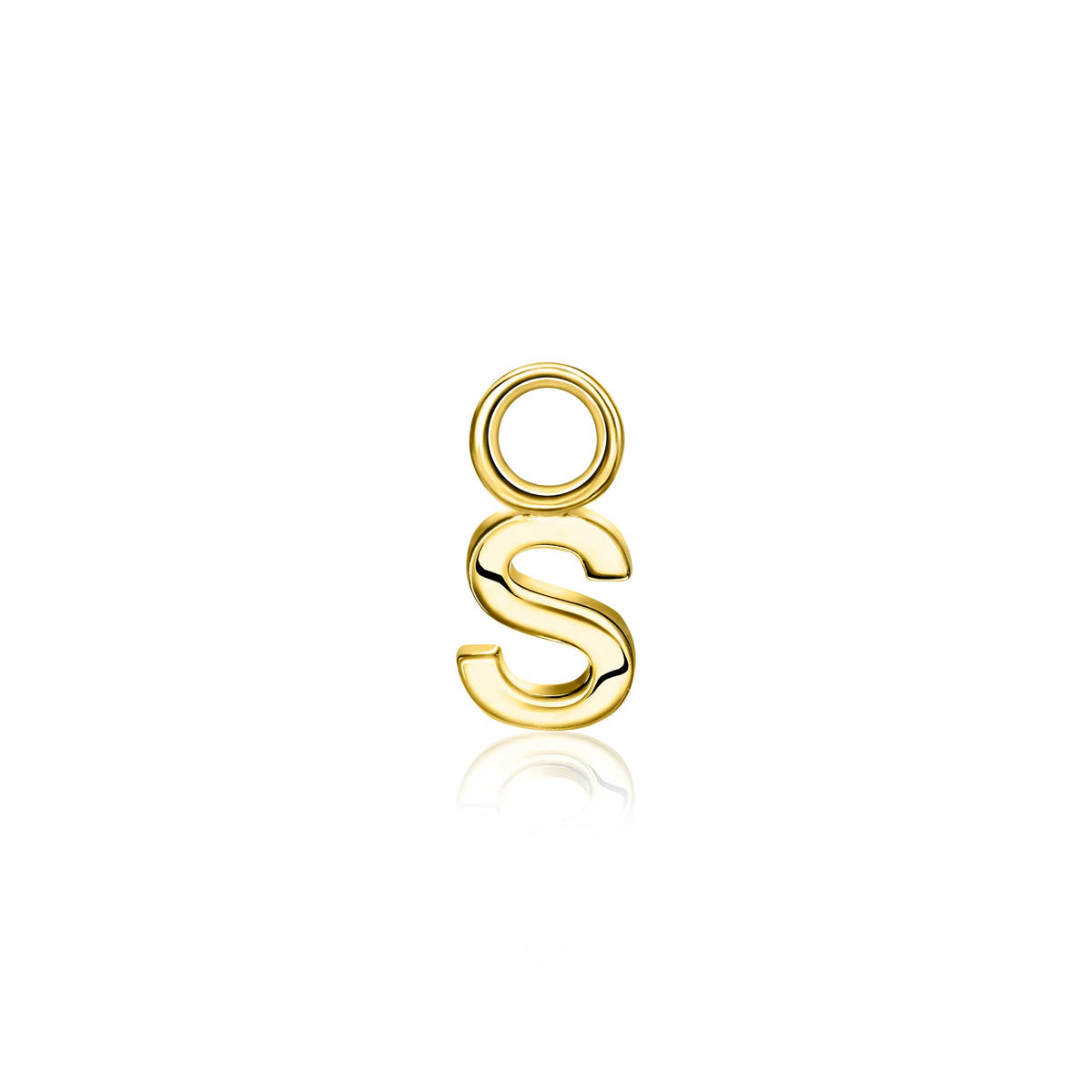 Goldplattierte Ohrringe mit dem Buchstaben S in geschwungener Form