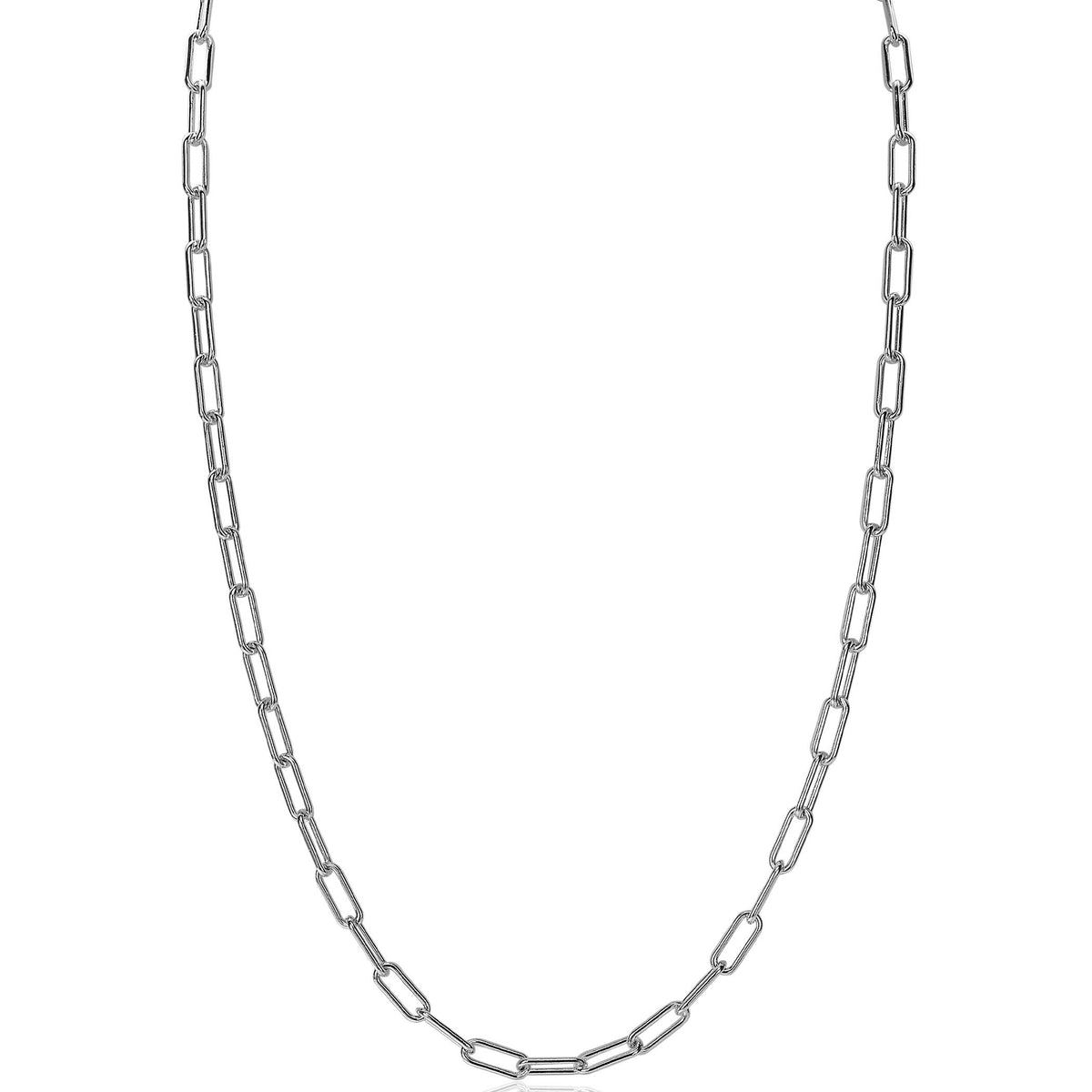 Kette aus Silber mit ovalen Gliedern in länglicher Form