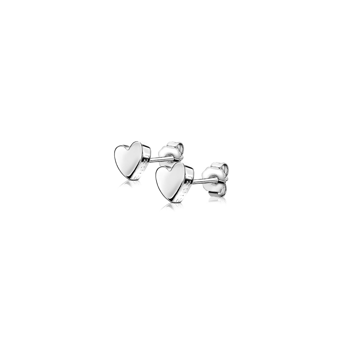 Ohrringe aus Silber in Herzform mit glatter Oberfläche
