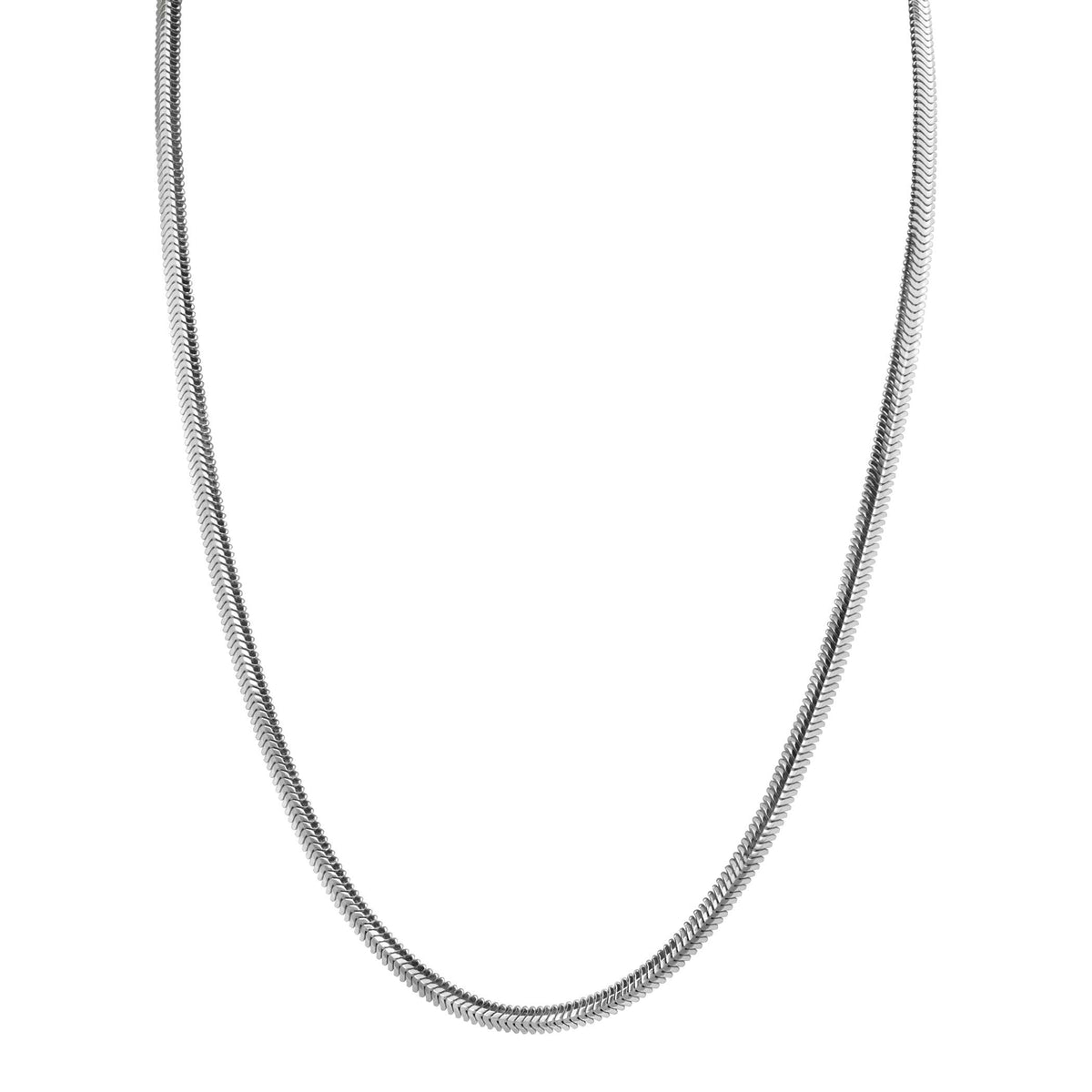 Halskette aus Silber mit glattem, flexiblem Design und ovaler Form