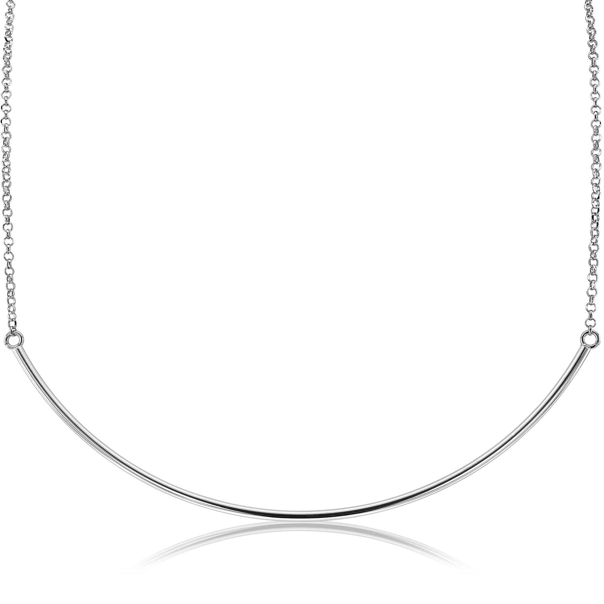 Kette aus Silber mit gebogener Form und feiner Gliederkette