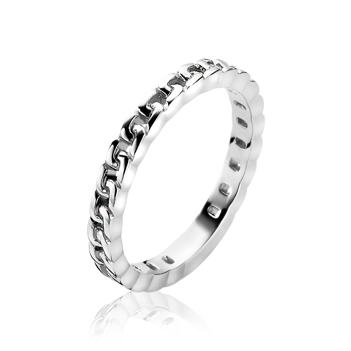 Ring aus Silber mit geflochtenem Design und glatter Innenseite