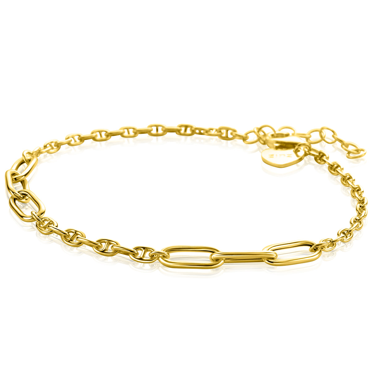 Goldplattiertes Armband mit ovalen Gliedern und einem Karabinerverschluss