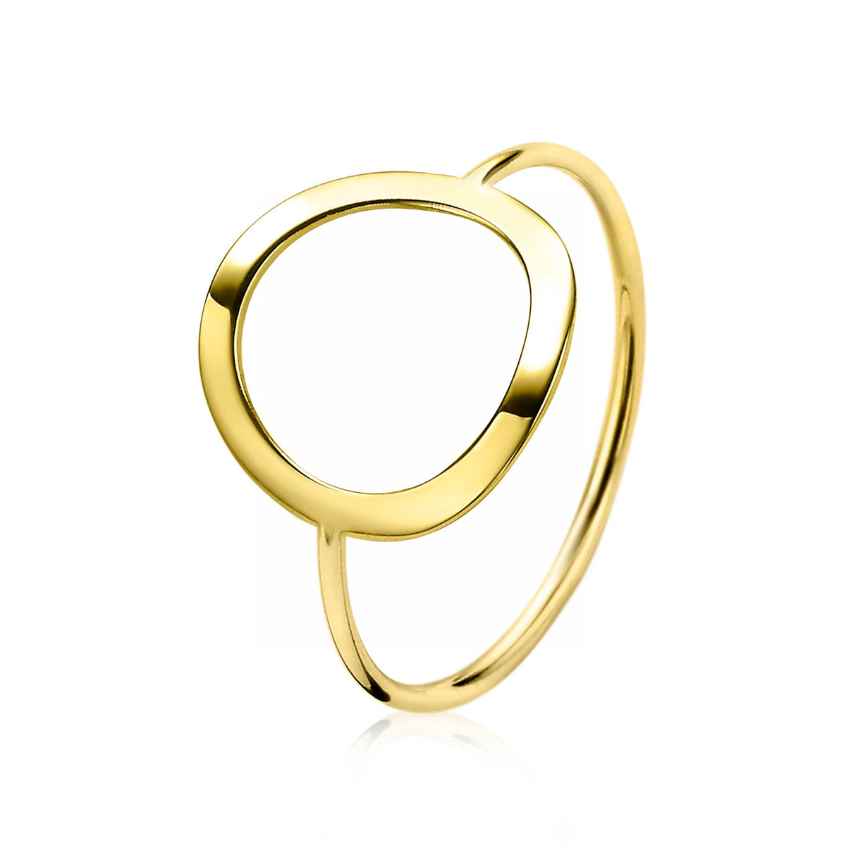 Ring aus Gold mit asymmetrischem, ovalem Design und offenem Band
