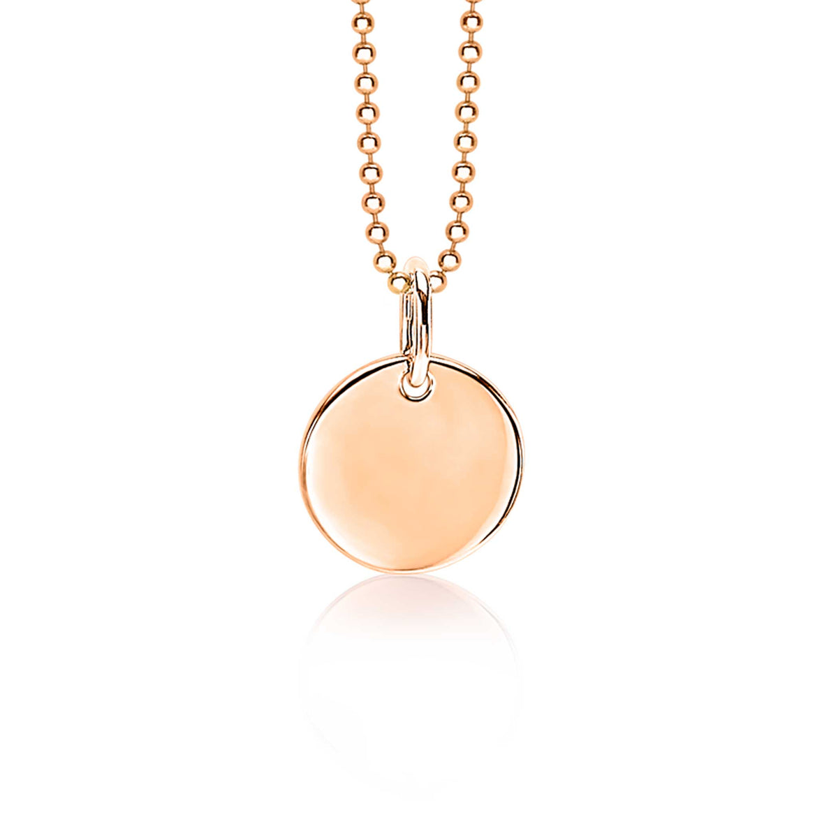 Halskette mit goldplattiertem Anhänger in runder Form und glatter Oberfläche