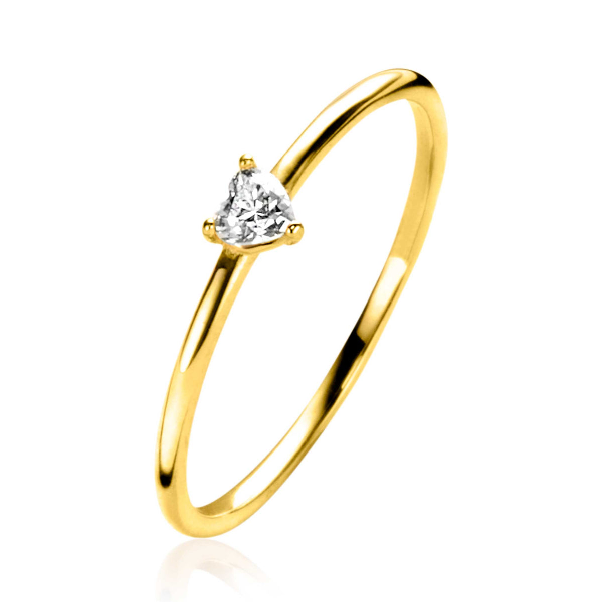 Ring aus Gold mit herzförmigem Zirkonia-Stein