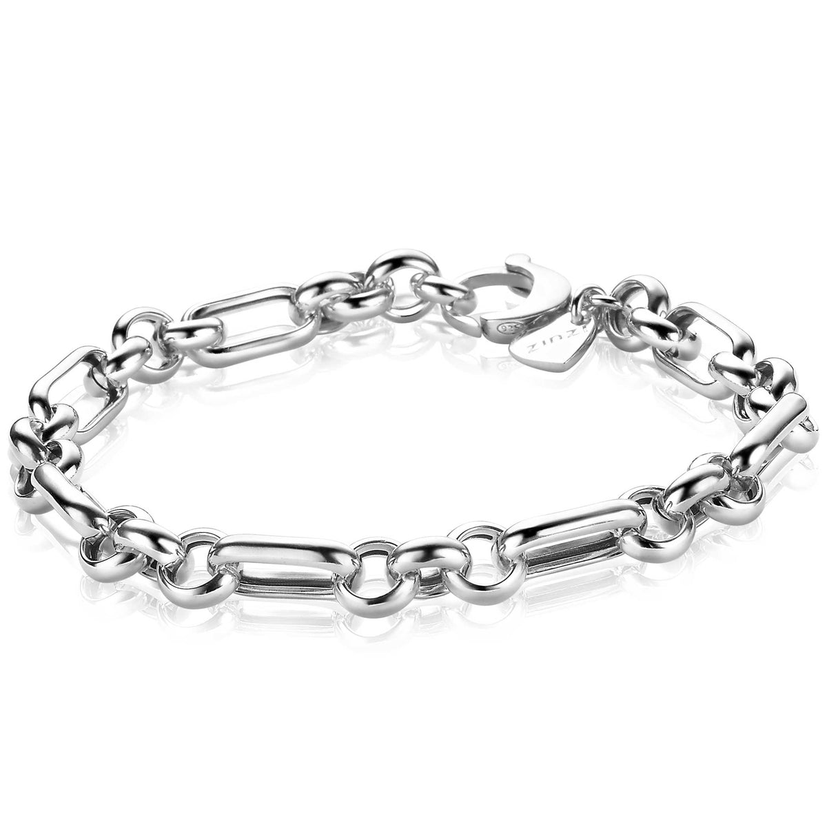 Armband aus Silber mit ovalen Gliedern und Karabinerverschluss