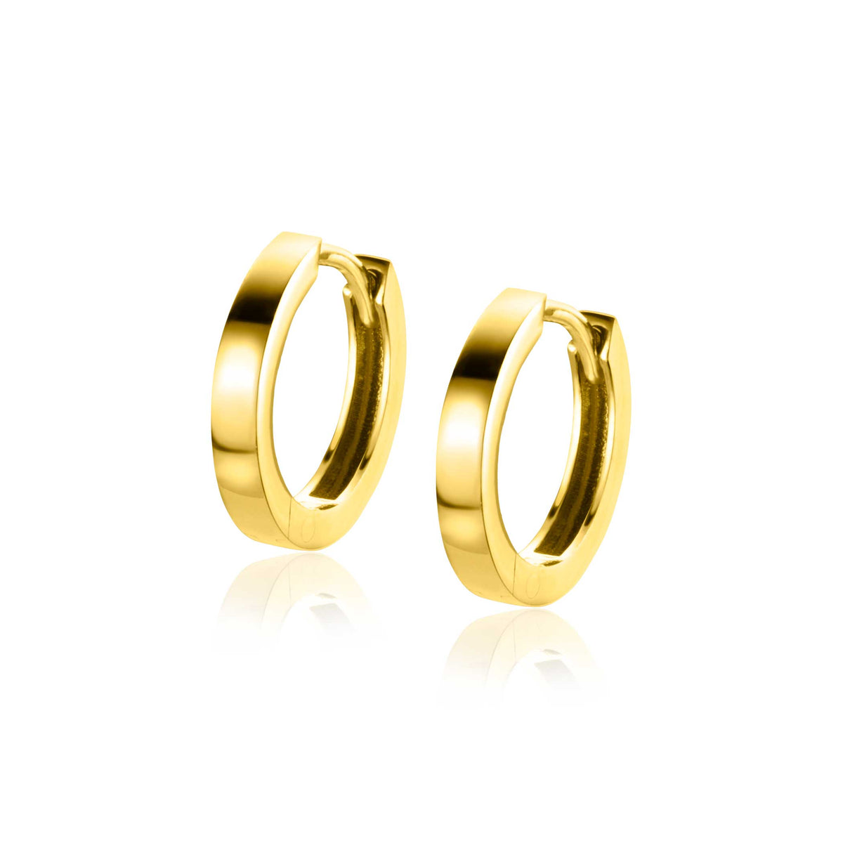 Goldene Creolen mit mattem Finish und geschlossener Form