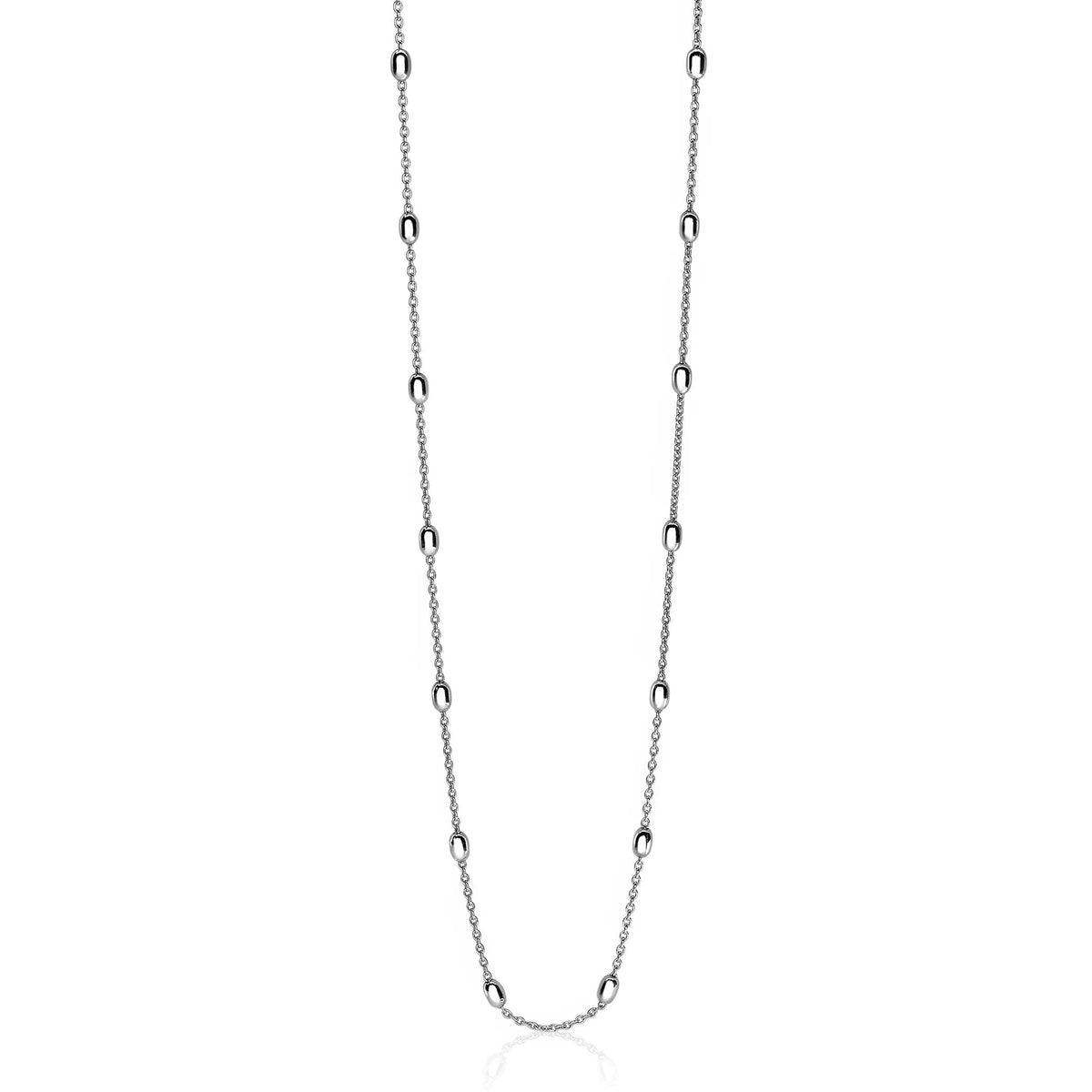 Halskette aus Silber mit ovalen Gliedern in länglicher Form