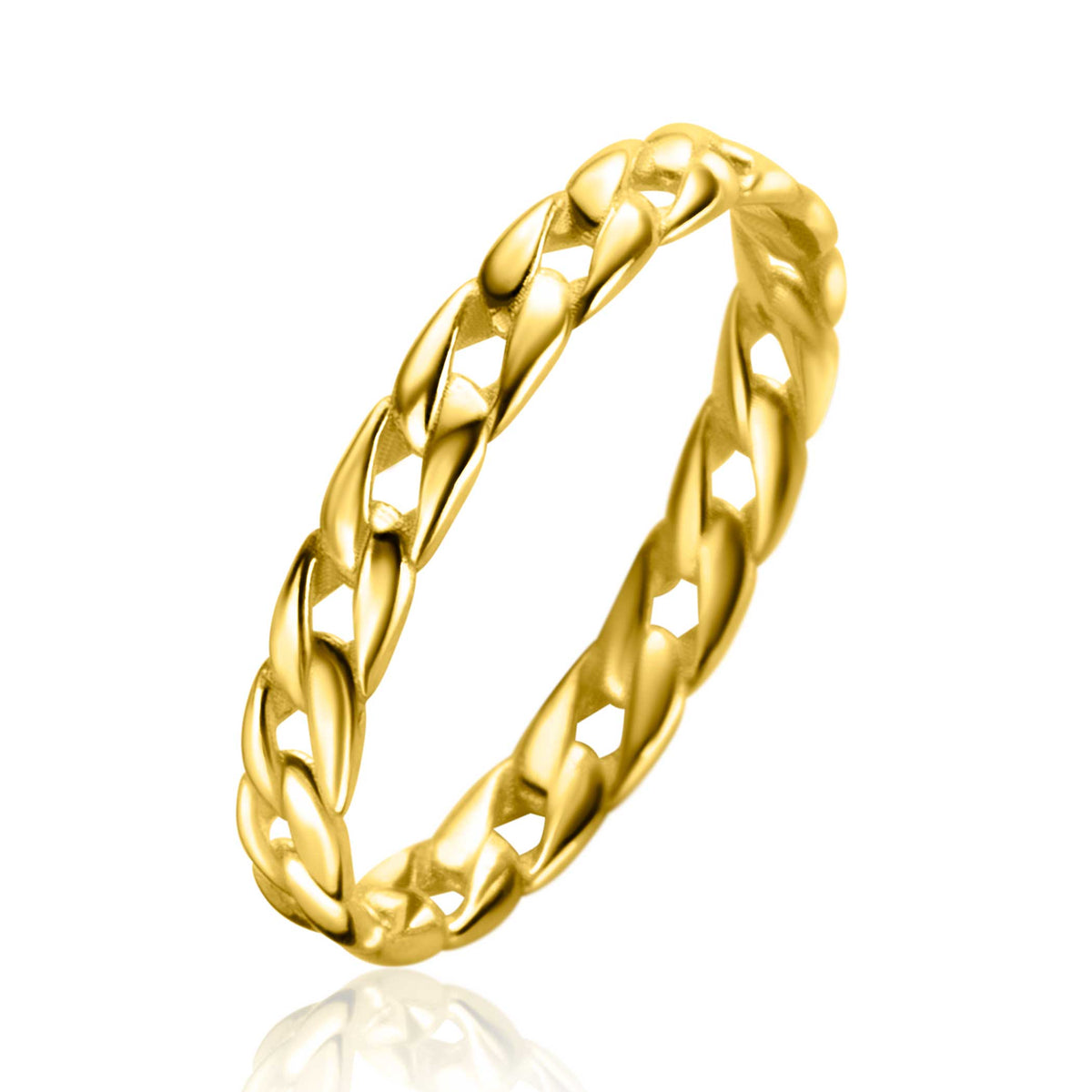 Ring aus Gold mit geflochtenem Design und glänzender Oberfläche