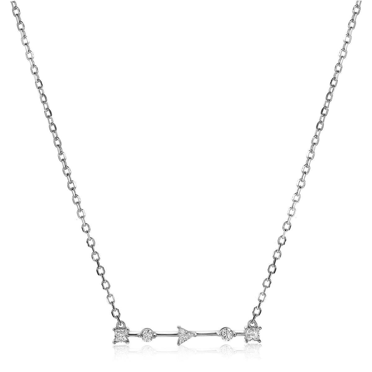 Halskette aus Silber mit kleinen, funkelnden Zirkonia-Steinen und minimalistischen Details