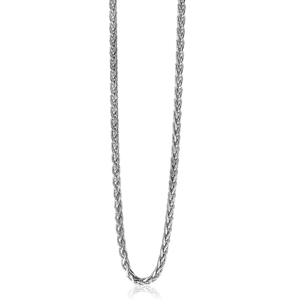 Halskette aus Silber mit geflochtenem Design und glänzender Oberfläche