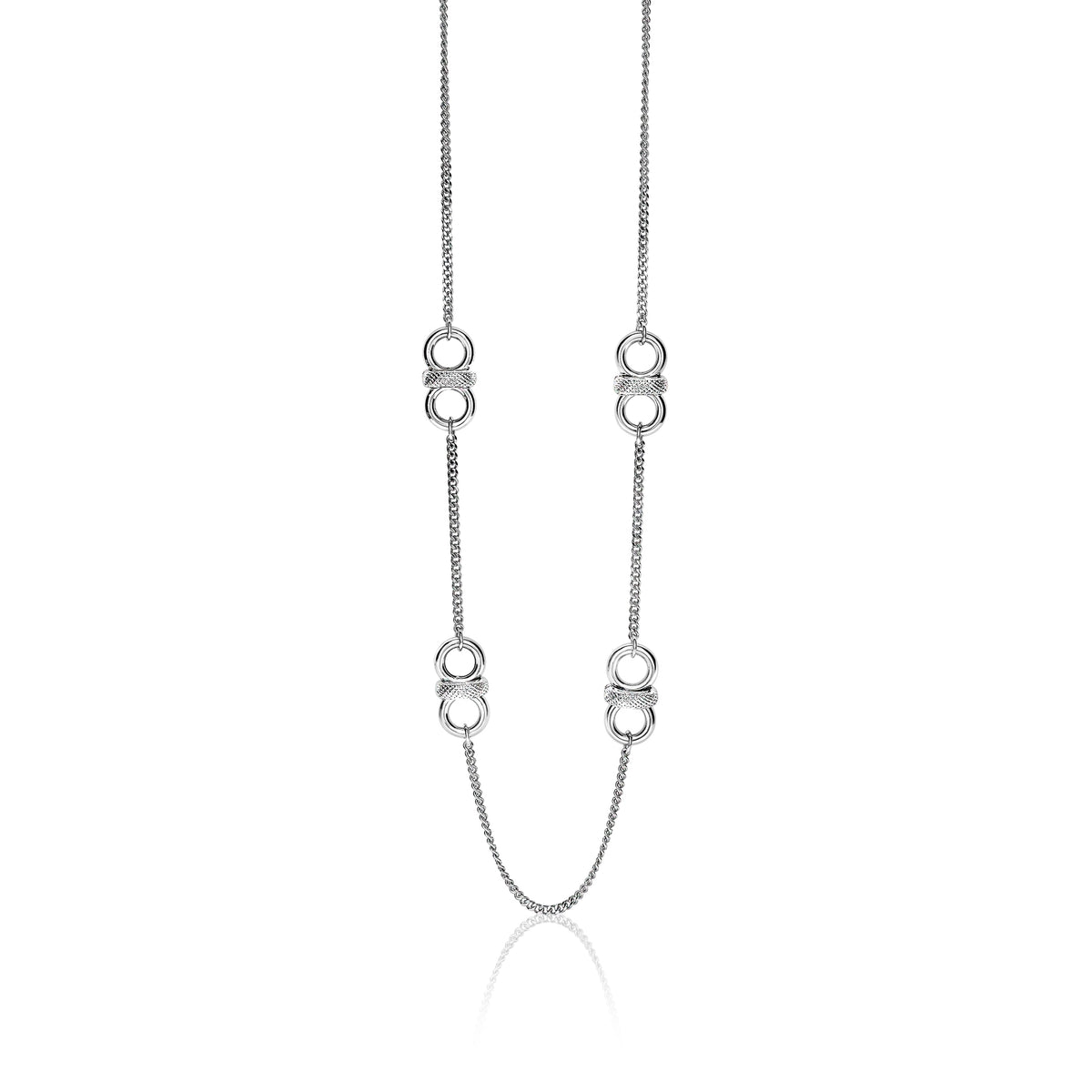 Kette aus Silber mit runden Elementen und feiner Gliederung