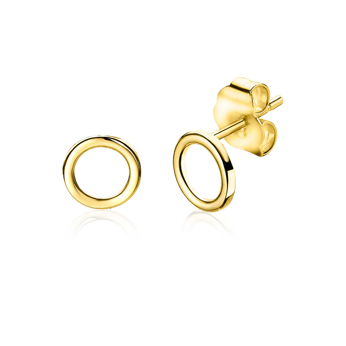 Ohrringe aus Gold in runder Form mit glänzender Oberfläche