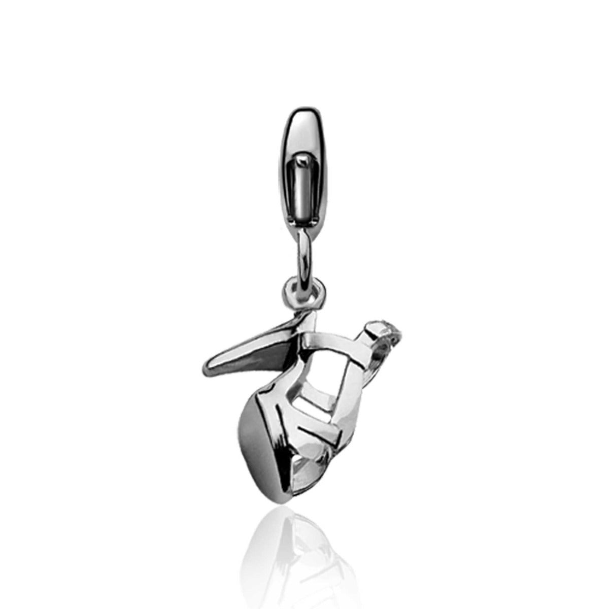 Hänger aus Silber in Form eines stilisierten Motorrads mit glänzender Oberfläche
