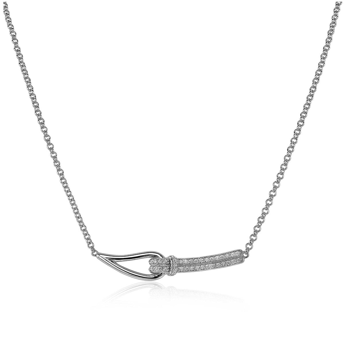 Kette aus Silber mit funkelndem Anhänger und zarten Zirkonia-Steinen