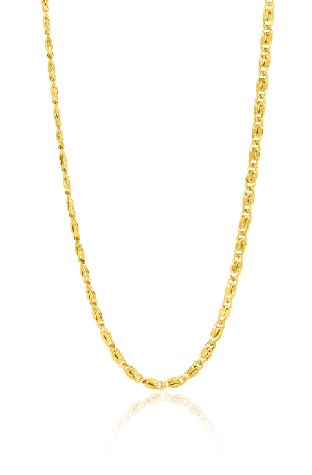 De Zinzi Ketting Goud Zgc295, een gouden schakel-collier ketting van Zinzi, heeft een gepolijste afwerking die met elegante verfijning schittert tegen een effen witte achtergrond.