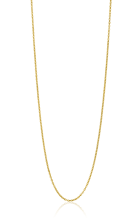 Halskette aus goldfarbenem Metall mit feiner, glatter Kette