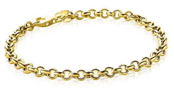 Goldplattiertes Armband mit runden Gliedern und Karabinerverschluss