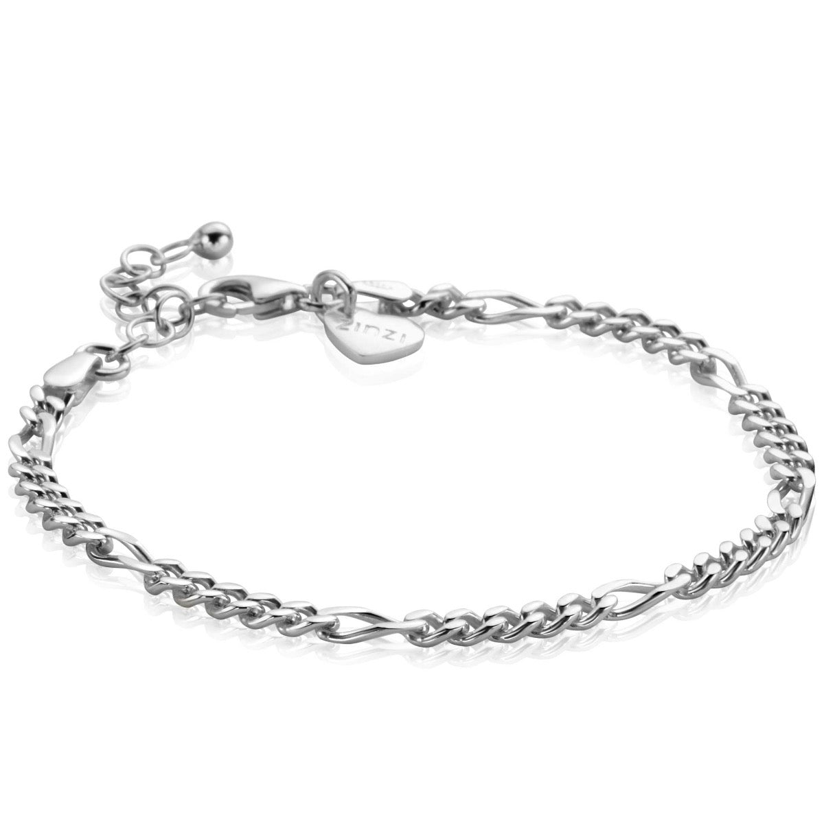 Armband aus Silber mit geflochtenem und glattem Design, verstellbar mit Anhänger