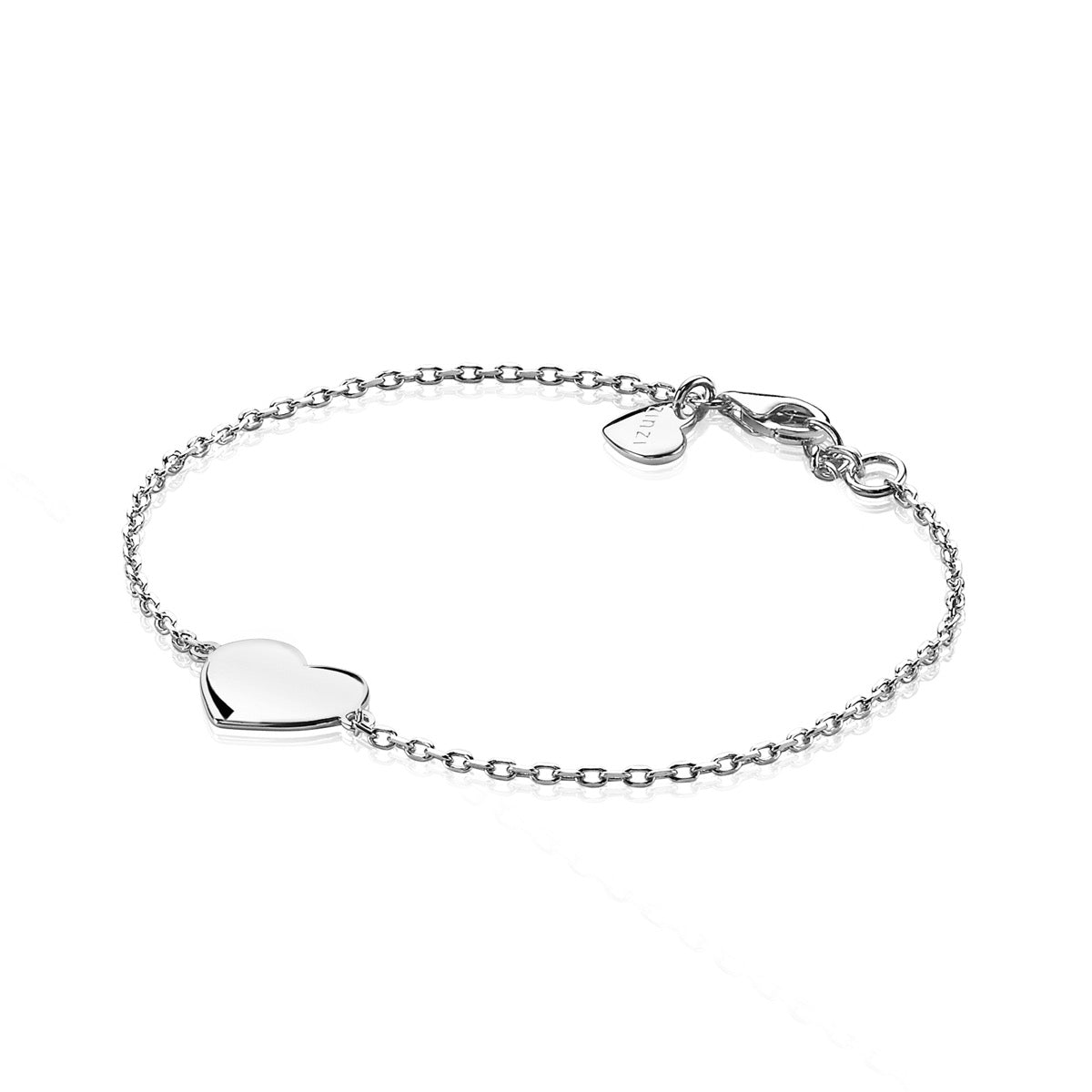 Armband aus Silber mit herzförmigem Anhänger und feiner Gliederkette