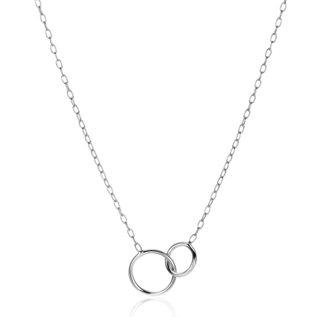 Kette aus Silber mit zwei ineinander verschlungenen Ringen