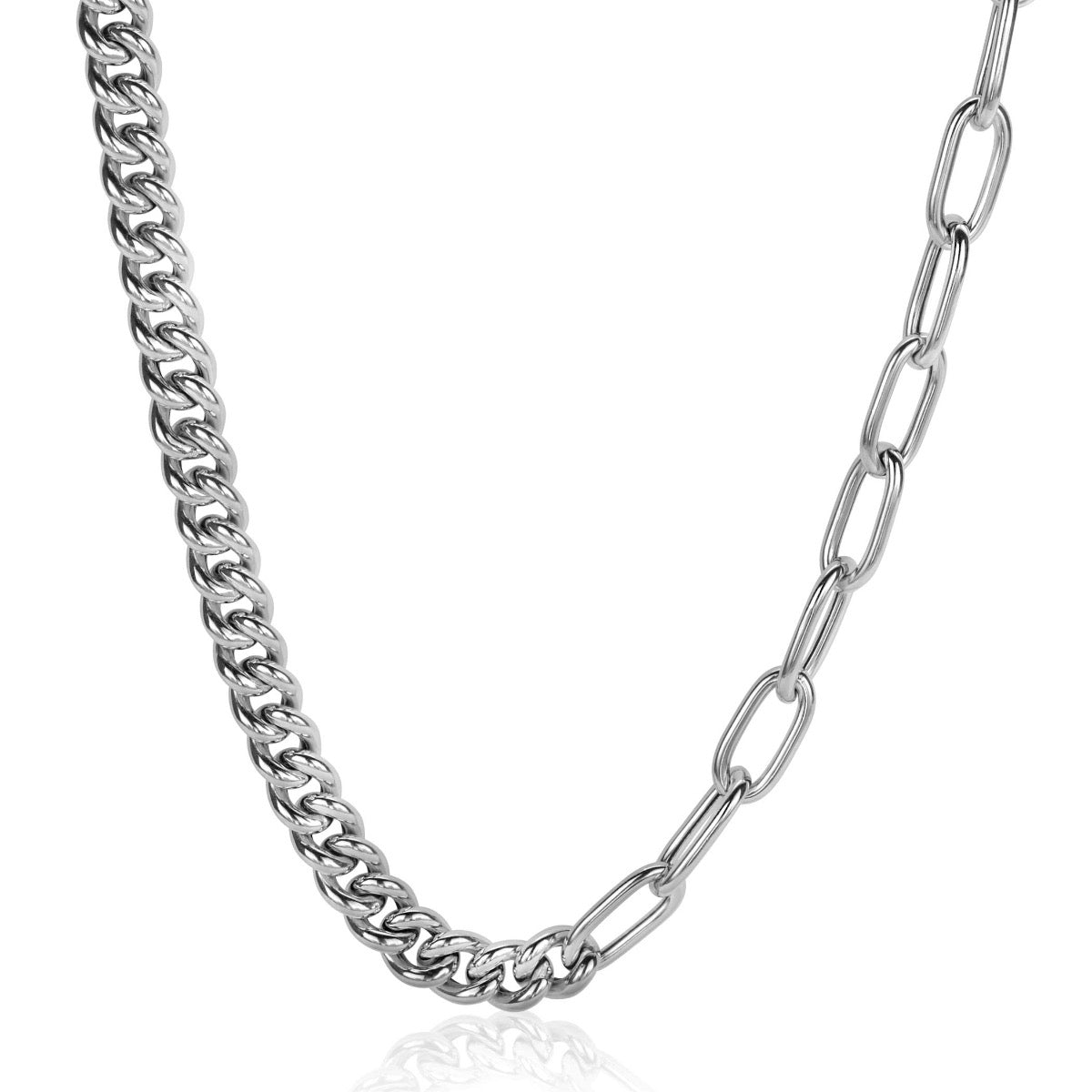 Kette aus Silber mit abwechselnd runden und ovalen Gliedern