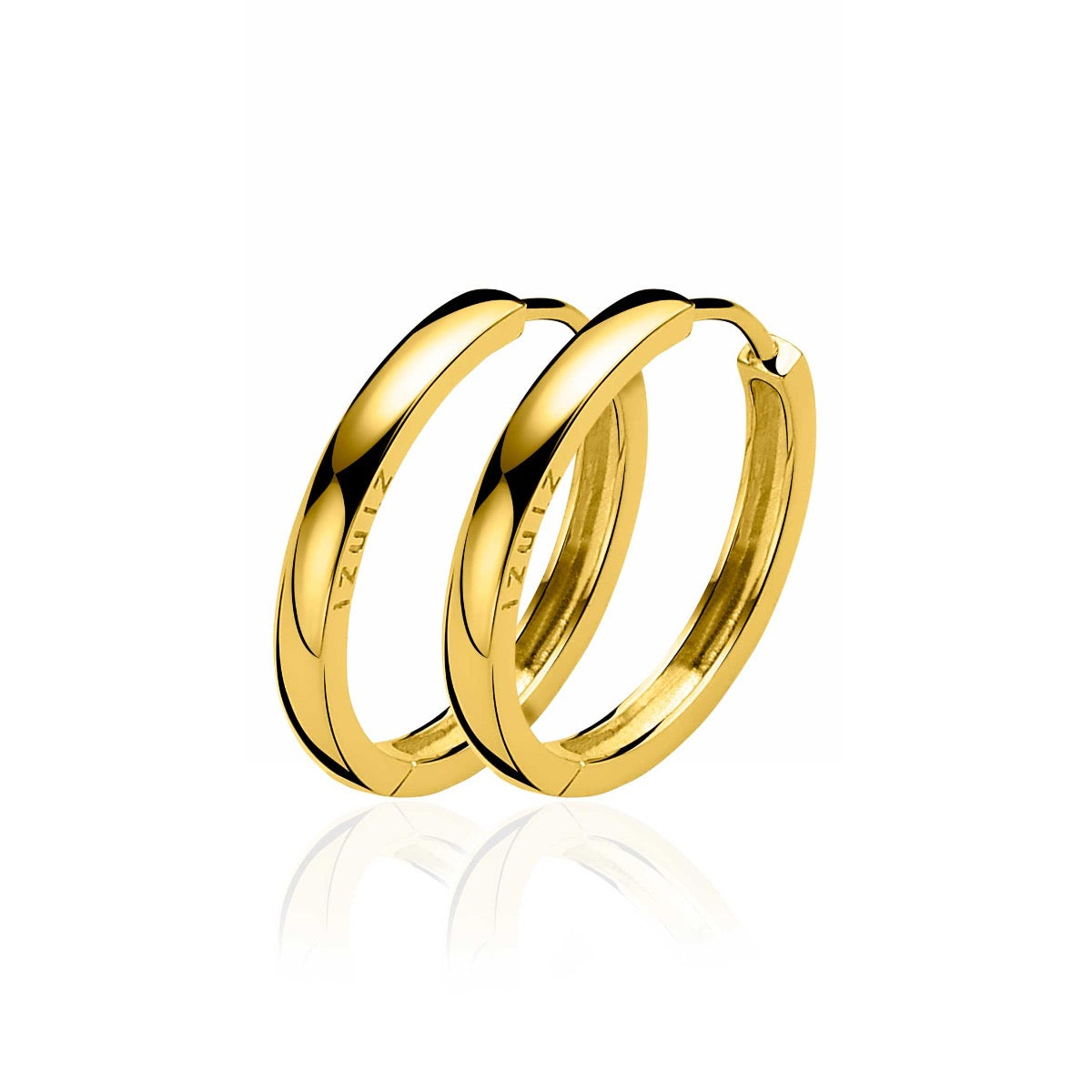 Goldplattierte Creolen mit geflochtenem Design und glänzender Oberfläche