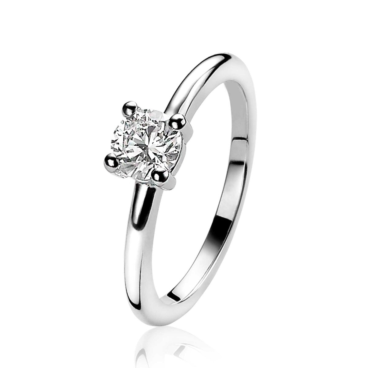Ring aus Silber mit quadratischem Zirkonia in der Fassung